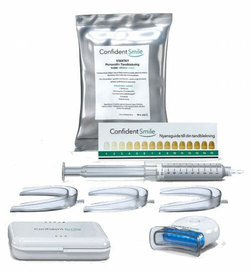 Confident Smile startkit med gel, skinner, etui og lampe